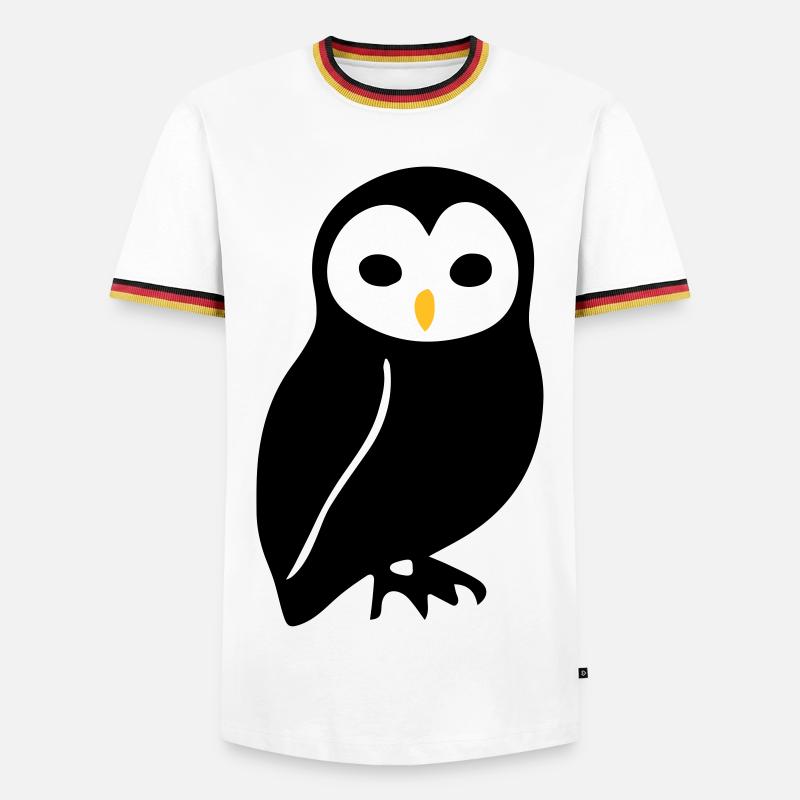 Eule - Männer Kontrast-T-Shirt - Weiß/Dreifarbig