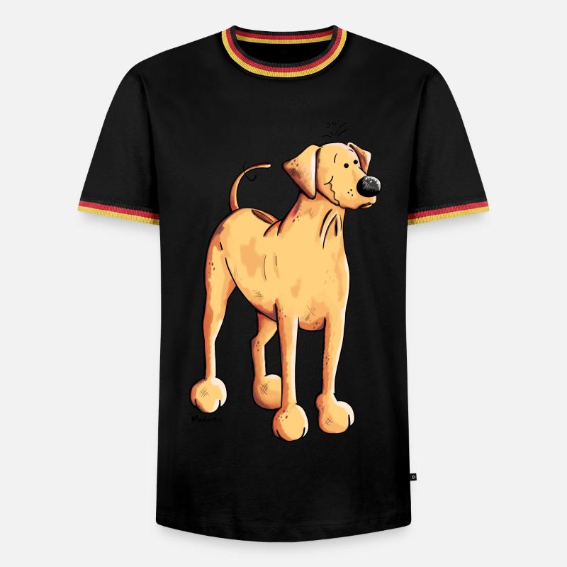 Happy Rhodesian Ridgeback - Männer Kontrast-T-Shirt - Schwarz/Dreifarbig