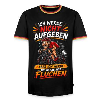 ich werde nicht aufgeben aber ich werde die ganze  - Männer Kontrast-T-Shirt - Schwarz/Dreifarbig - Vorne - AI Model Male 178 light (178cm) & AI Model Male 185 light (185cm)