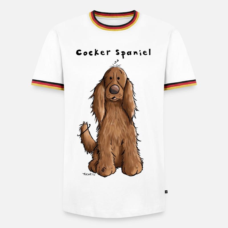 Funny Cocker Spaniel - Men's Ringer Shirt - white/tricolour