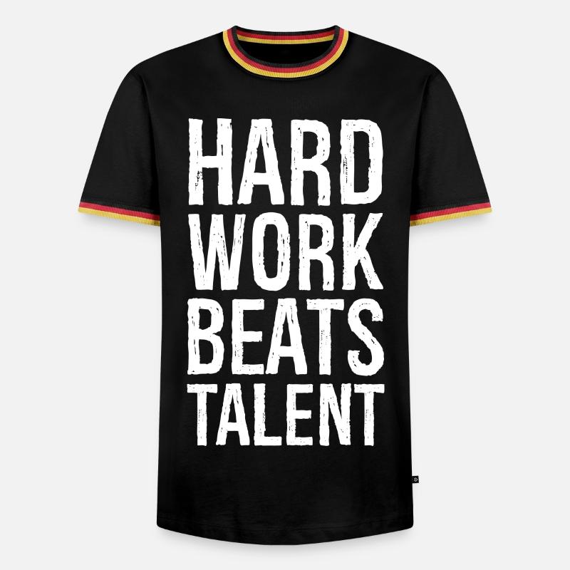 Hard Work Beats Talent - Men's Ringer Shirt - black/tricolour