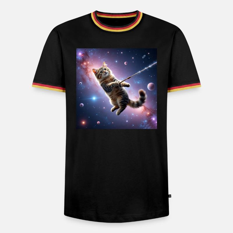 Cat in Space - Men's Ringer Shirt - white/tricolour