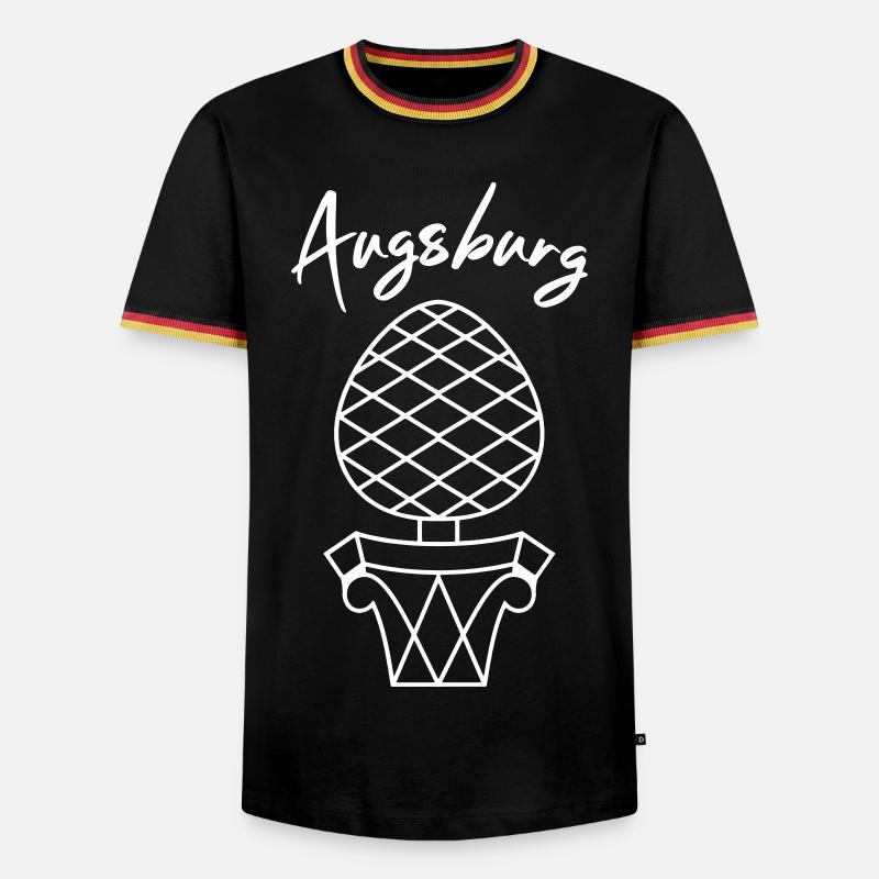 Augsburg | Designfarbe einstellbar - Männer Kontrast-T-Shirt - Schwarz/Dreifarbig
