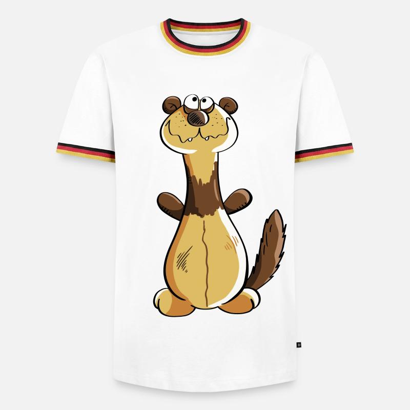 Freches Frettchen Comic - Geschenk - Iltis - Männer Kontrast-T-Shirt - Weiß/Dreifarbig
