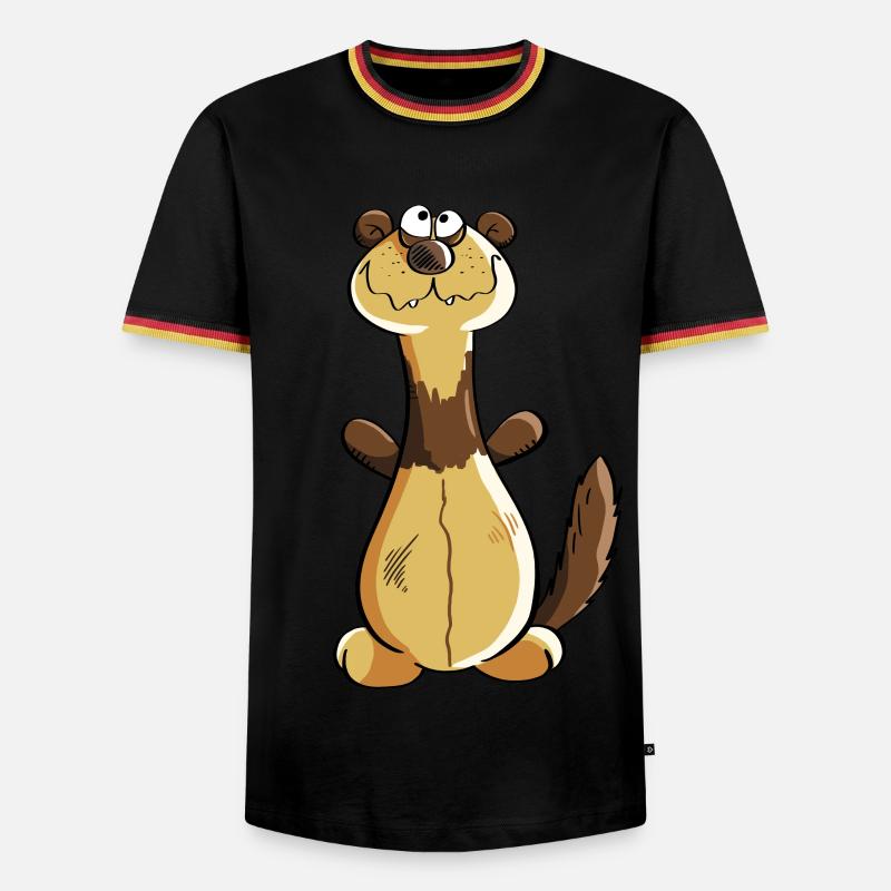 Naughty Ferret Comic - Gift - Polecat - Men's Ringer Shirt - black/tricolour