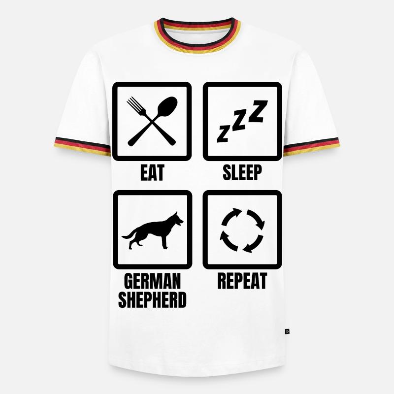 German Shepherd Daily Routine - Men's Ringer Shirt - white/tricolour