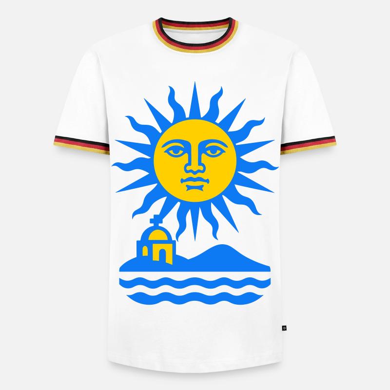 Greece Sun Art - Men's Ringer Shirt - white/tricolour