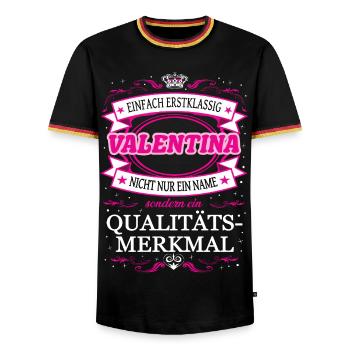 Caractéristique de qualité Valentina tout simplement de première classe - T-shirt contrasté Homme - noir/tricolore - Devant - AI Model Male 178 light (178cm) & AI Model Male 185 light (185cm)