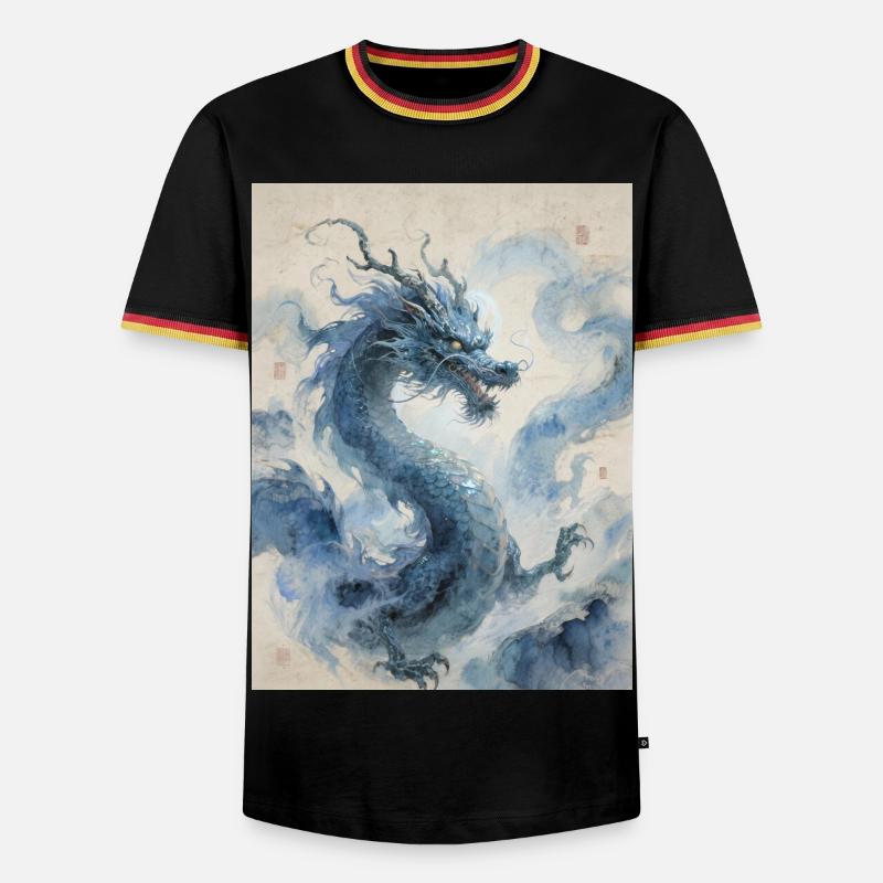 L'Apothéose Céleste : Dragon Bleu – Infinité - T-shirt contrasté Homme - noir/tricolore