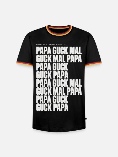 Papa Guck Mal Großbuchstaben Collage - Männer Kontrast-T-Shirt - Schwarz/Dreifarbig