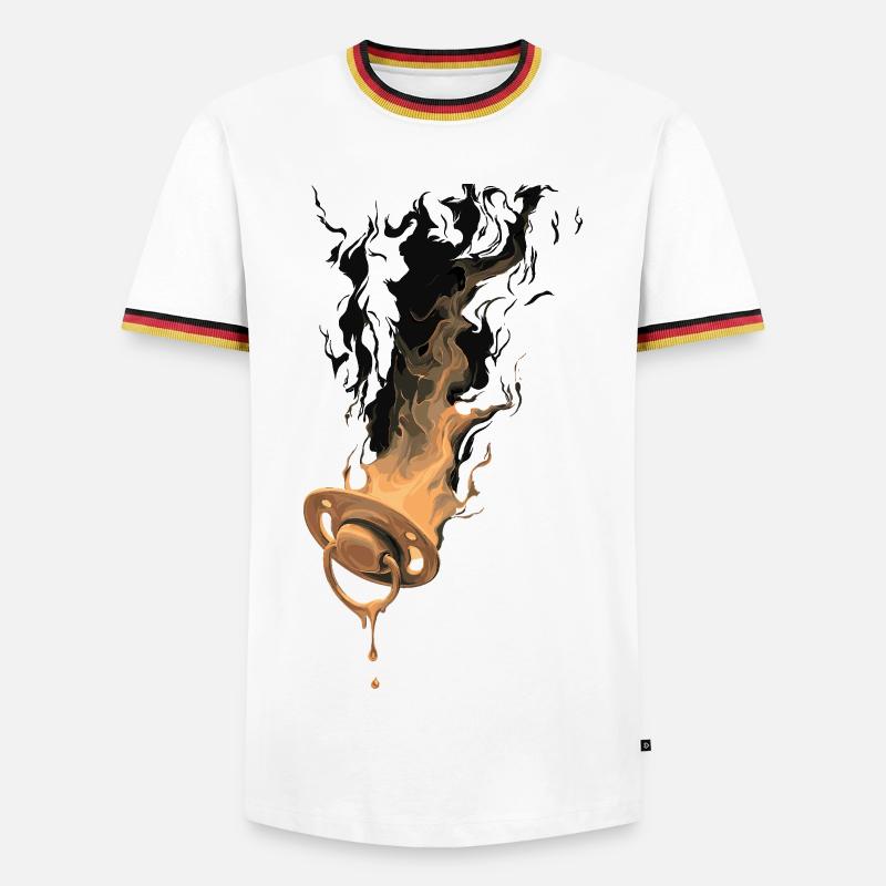 Burning pacifier - Men's Ringer Shirt - white/tricolour