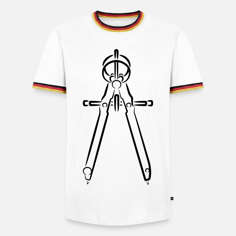 Compass Drawing - Men's Ringer Shirt - white/tricolour
