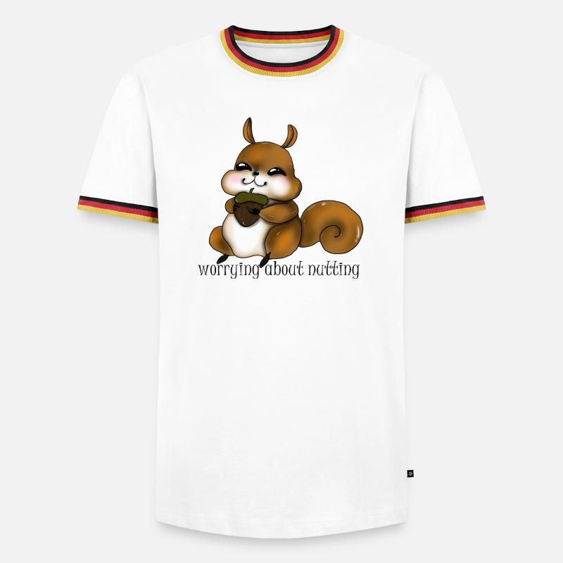 Cuddly squirrel with nut - Men's Ringer Shirt - white/tricolour