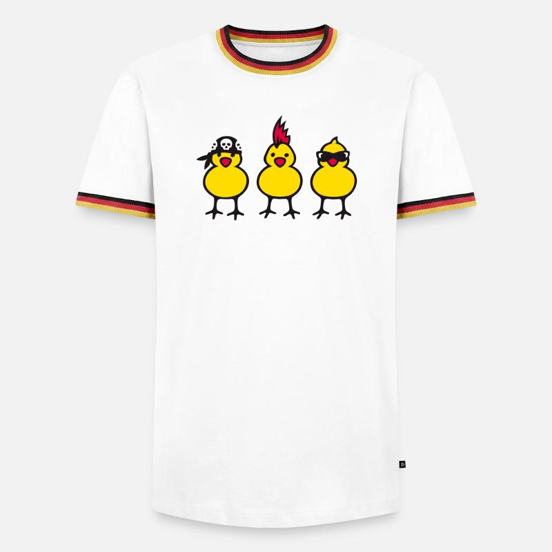 three chicks (b) - Men's Ringer Shirt - white/tricolour