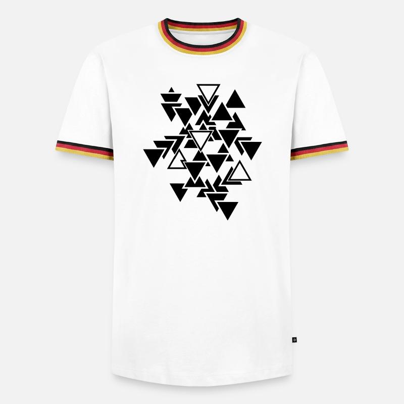 Triangles graphic pattern - Men's Ringer Shirt - white/tricolour