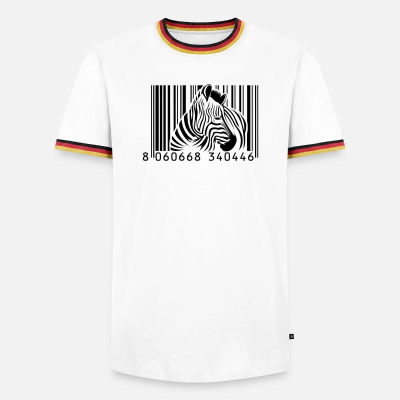 barcode zebra - Men's Ringer Shirt - white/tricolour