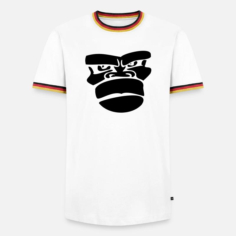 gorilla monkey affengesicht ape - Men's Ringer Shirt - white/tricolour