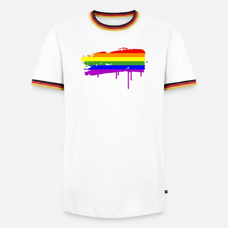 Rainbow Flag Graffiti - Men's Ringer Shirt - white/tricolour