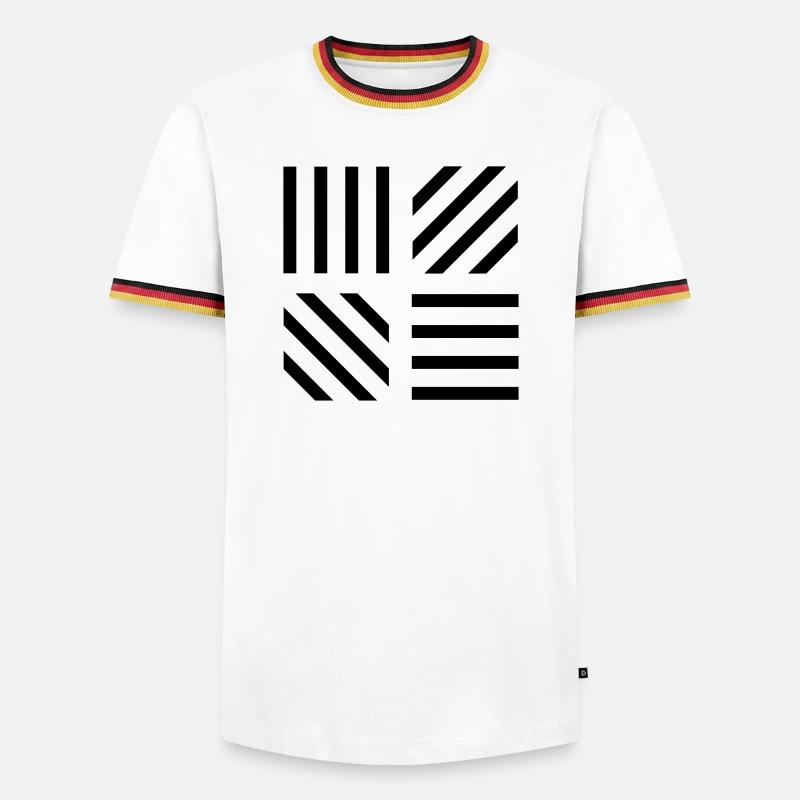 graphic stripe pattern - Men's Ringer Shirt - white/tricolour