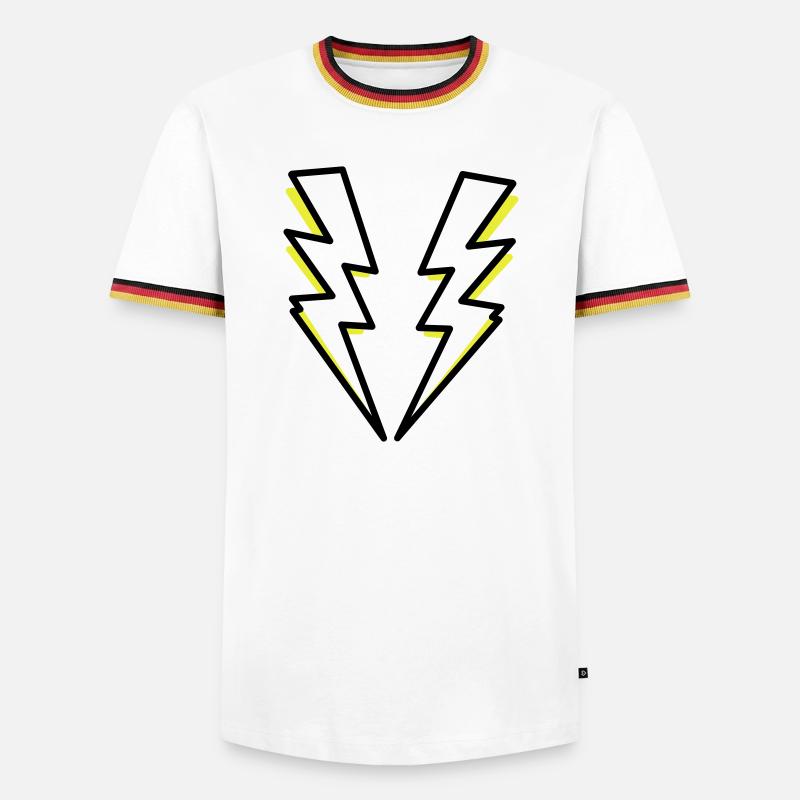 Blitze,Blitz,Blitzer, - Männer Kontrast-T-Shirt - Weiß/Dreifarbig