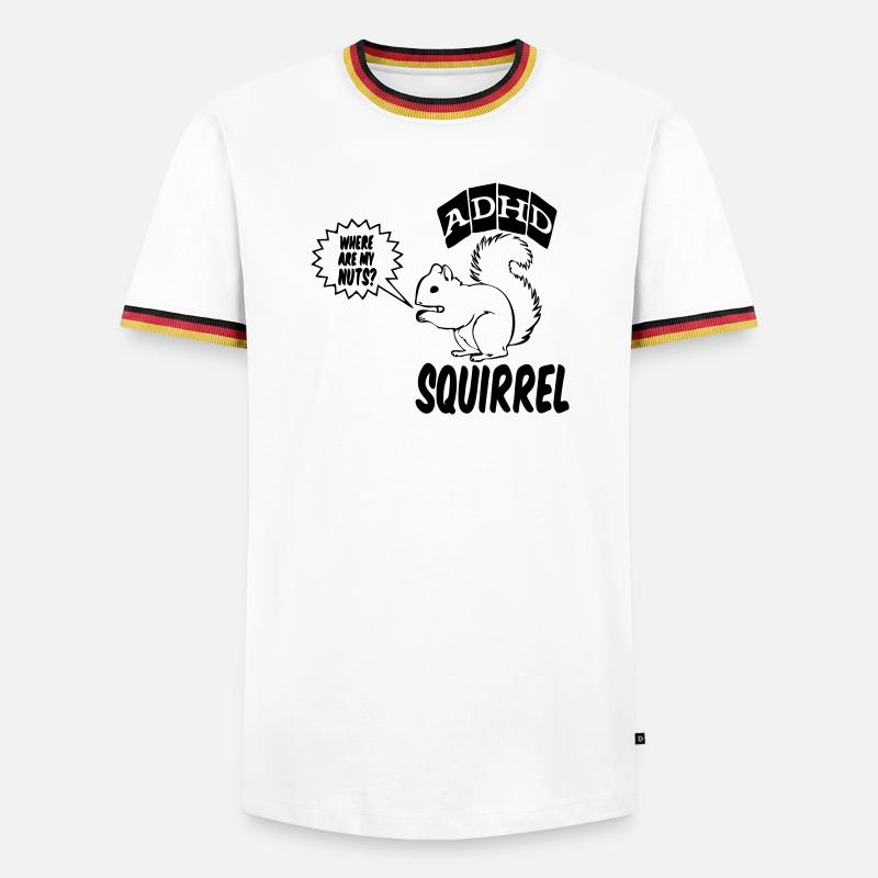 ADHD Squirrel ADHS Spruch Geschenk - Männer Kontrast-T-Shirt - Weiß/Dreifarbig