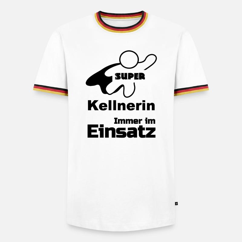 Super Kellnerin Geschenk - Männer Kontrast-T-Shirt - Weiß/Dreifarbig