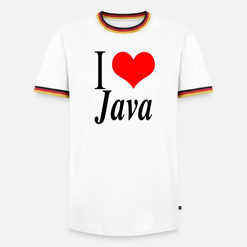 J'adore Java - T-shirt contrasté Homme - blanc/tricolore