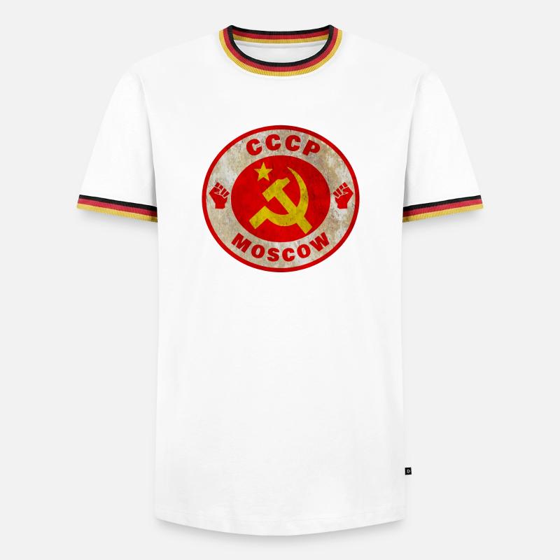 Soviet Union / Gift / Gift Idea - Men's Ringer Shirt - white/tricolour