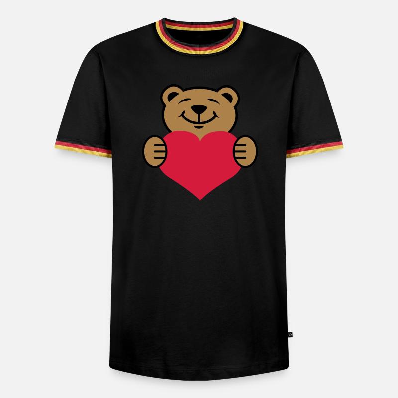 Herz | Bärchen | Heart | Bear - Men's Ringer Shirt - black/tricolour