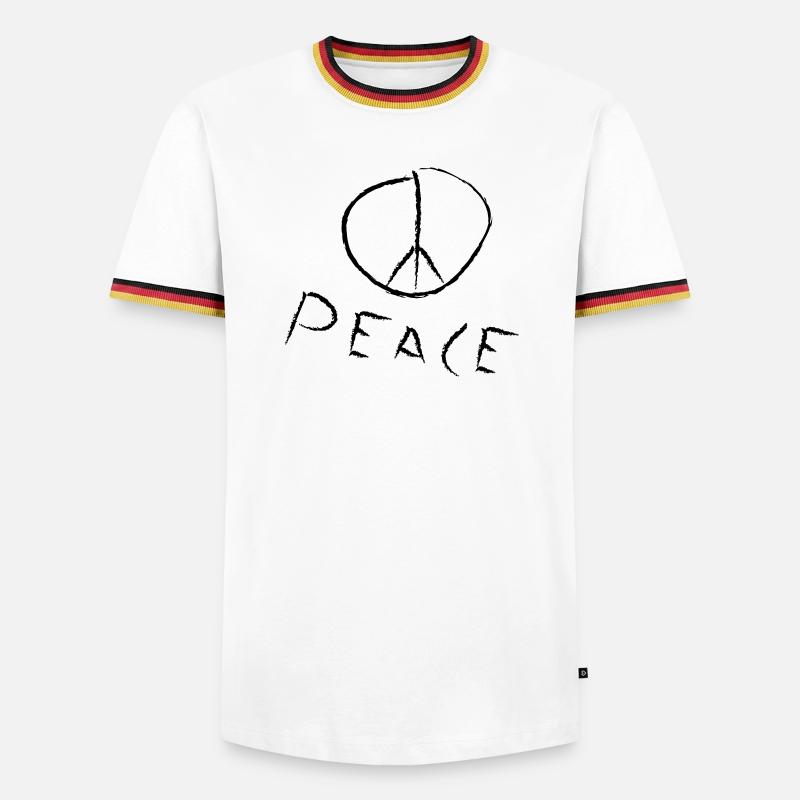 peace exit-shirt - Men's Ringer Shirt - white/tricolour