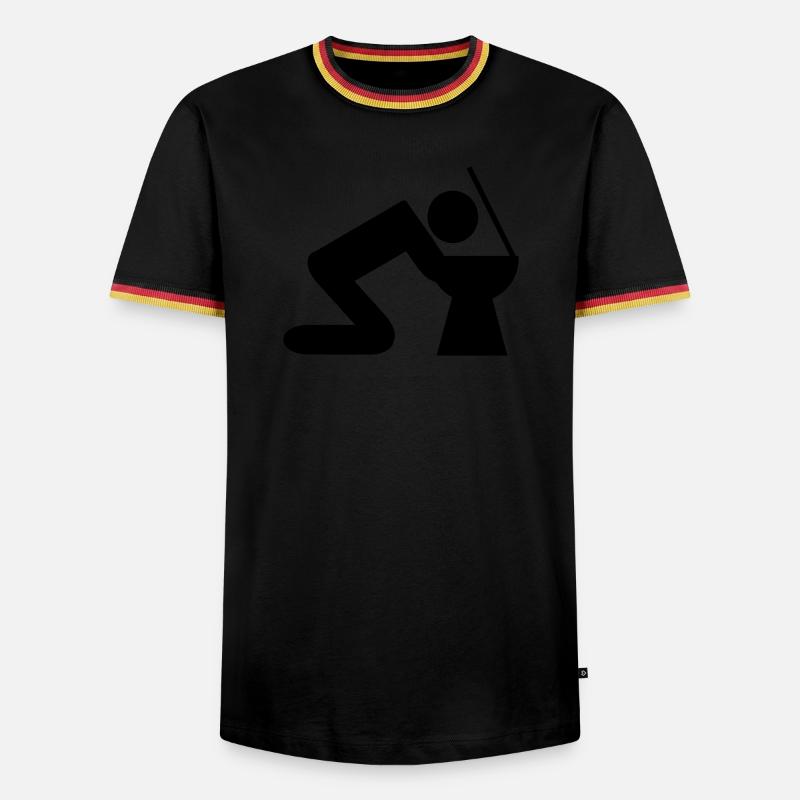 hand over - Men's Ringer Shirt - black/tricolour