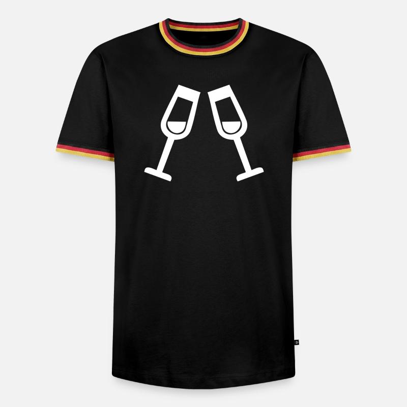 Gläser - Männer Kontrast-T-Shirt - Schwarz/Dreifarbig