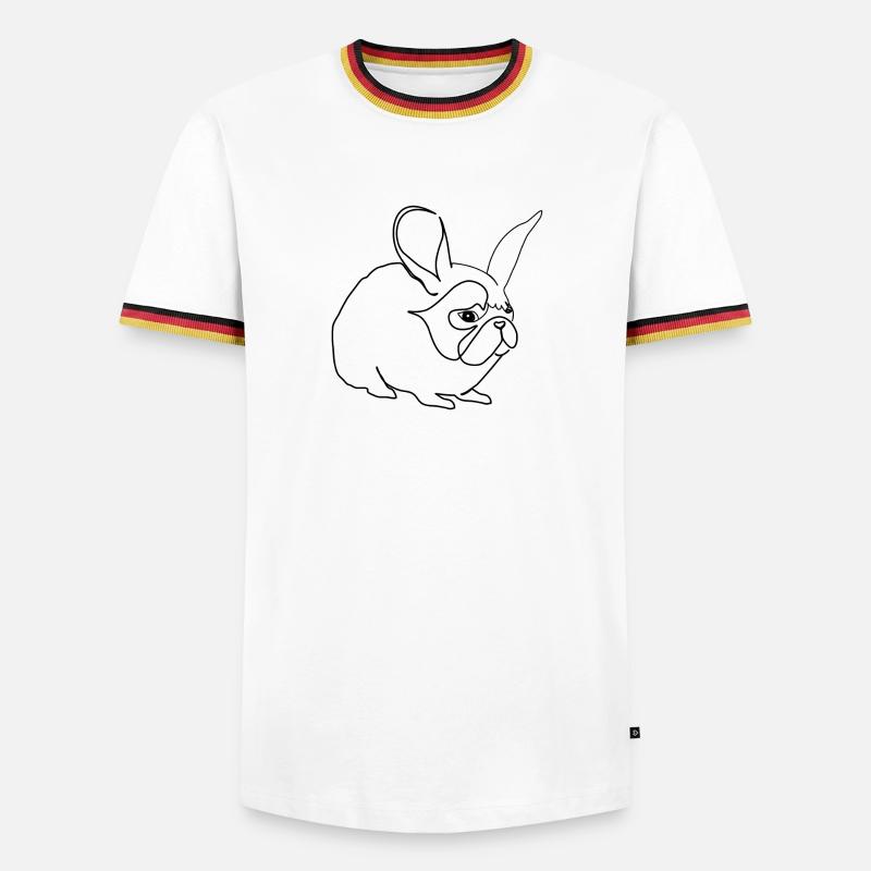Hase oder Mops - Männer Kontrast-T-Shirt - Weiß/Dreifarbig
