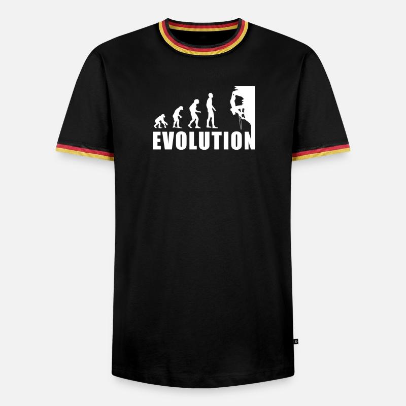 EVOLUTION Klettern Bergsteigen Climbing Geschenk - Männer Kontrast-T-Shirt - Schwarz/Dreifarbig