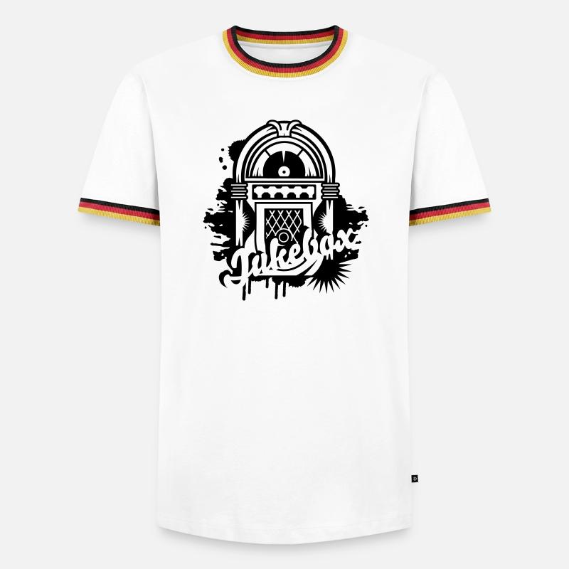 Jukebox Graffiti - Männer Kontrast-T-Shirt - Weiß/Dreifarbig