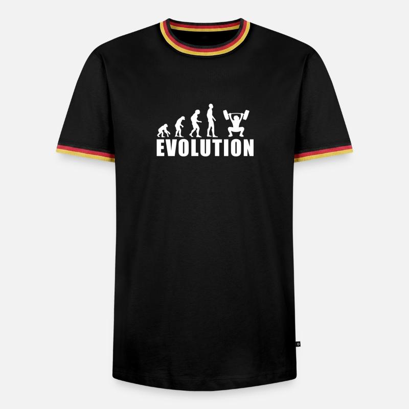 EVOLUTION GEWICHTHEBEN Geschenk - Männer Kontrast-T-Shirt - Schwarz/Dreifarbig
