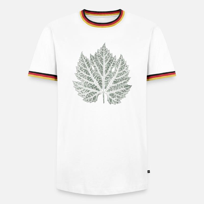 Grape Leaf / Nature Graphic Leaf - Men's Ringer Shirt - white/tricolour