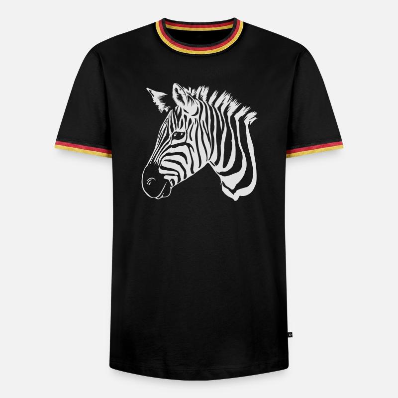 zebra light - Männer Kontrast-T-Shirt - Schwarz/Dreifarbig