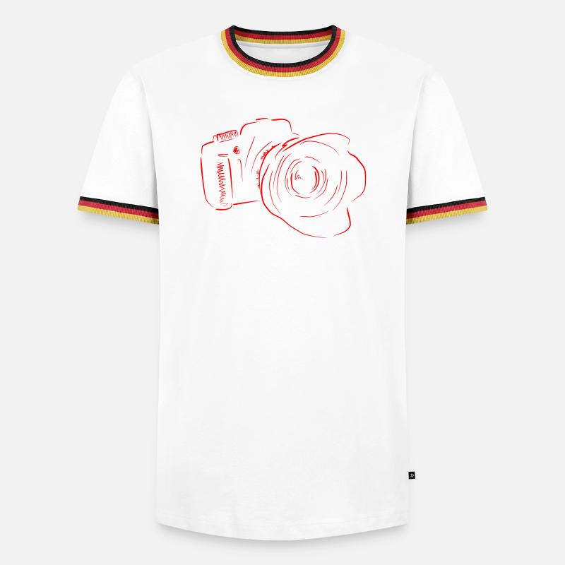 camera - Men's Ringer Shirt - white/tricolour