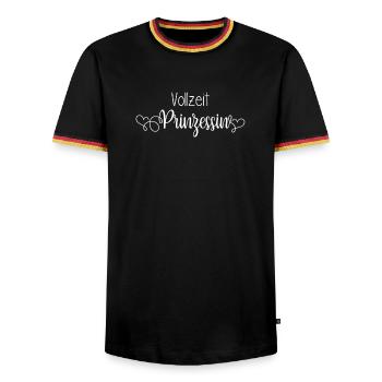 Vollzeit Prinzessin - Männer Kontrast-T-Shirt - Schwarz/Dreifarbig - Vorne - AI Model Male 178 light (178cm) & AI Model Male 185 light (185cm)