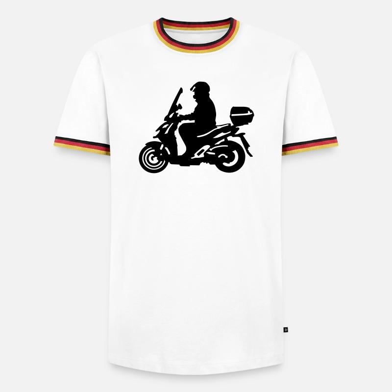 Roller - Männer Kontrast-T-Shirt - Weiß/Dreifarbig