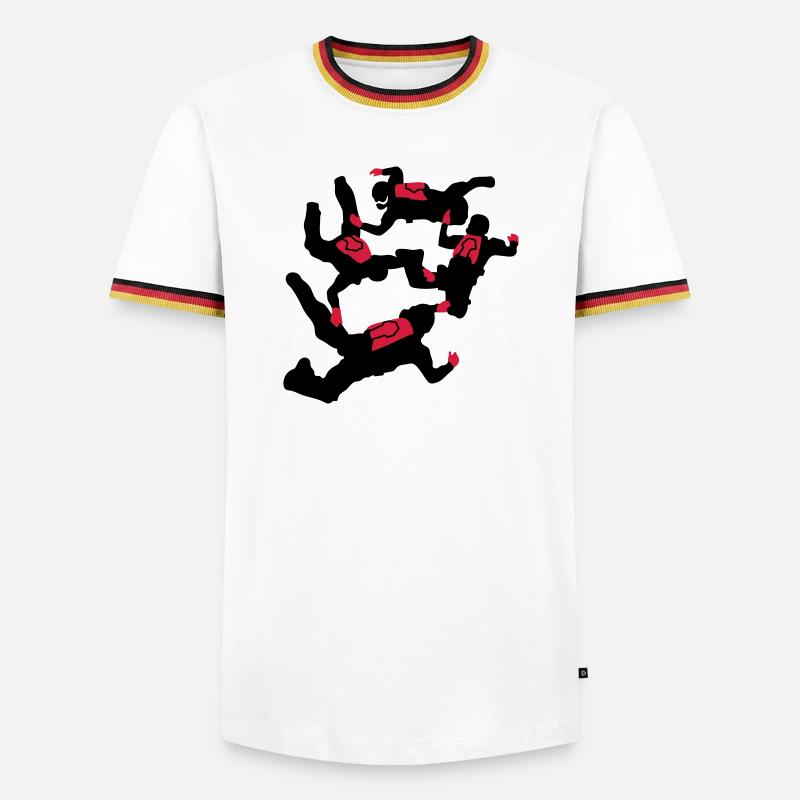 skydive - Männer Kontrast-T-Shirt - Weiß/Dreifarbig
