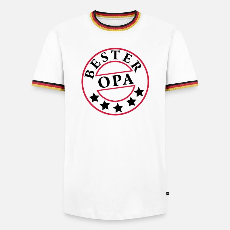 „Bester Opa“ - Männer Kontrast-T-Shirt - Weiß/Dreifarbig