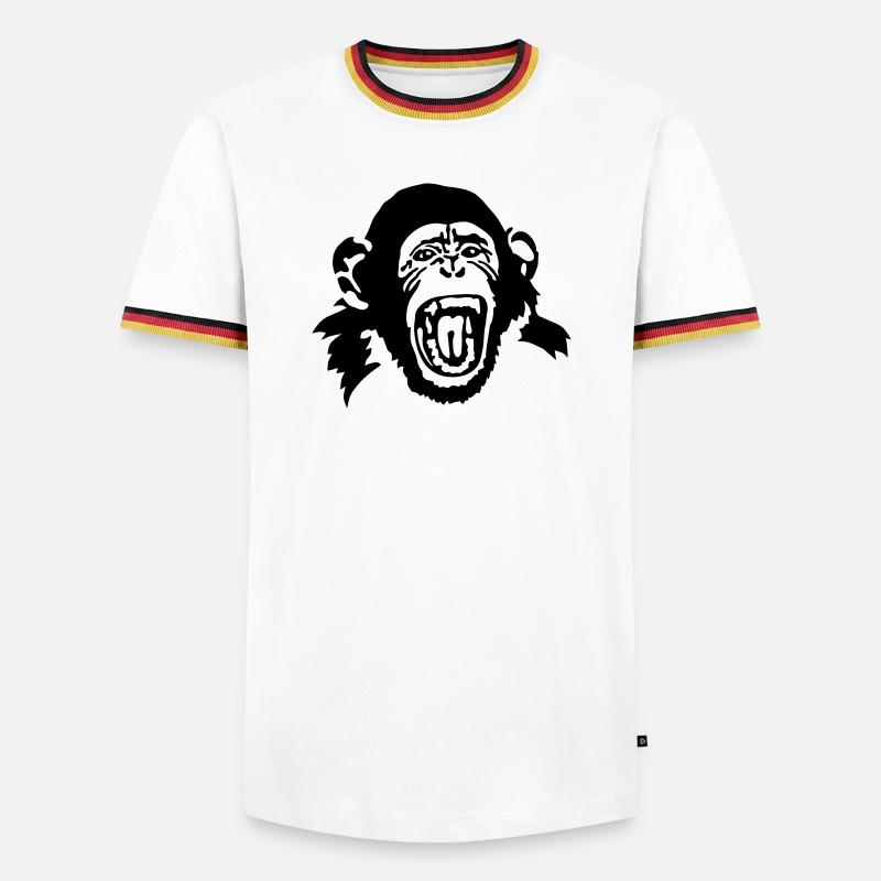 monkey - Men's Ringer Shirt - white/tricolour