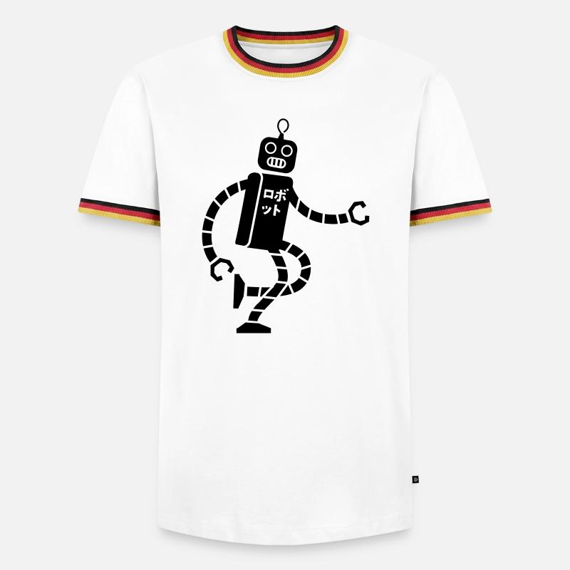 robot - Men's Ringer Shirt - white/tricolour