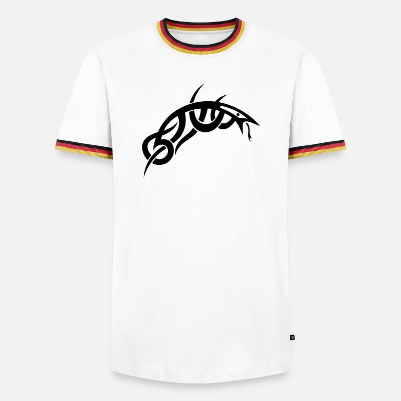 Echse Lizard Gecko - Männer Kontrast-T-Shirt - Weiß/Dreifarbig