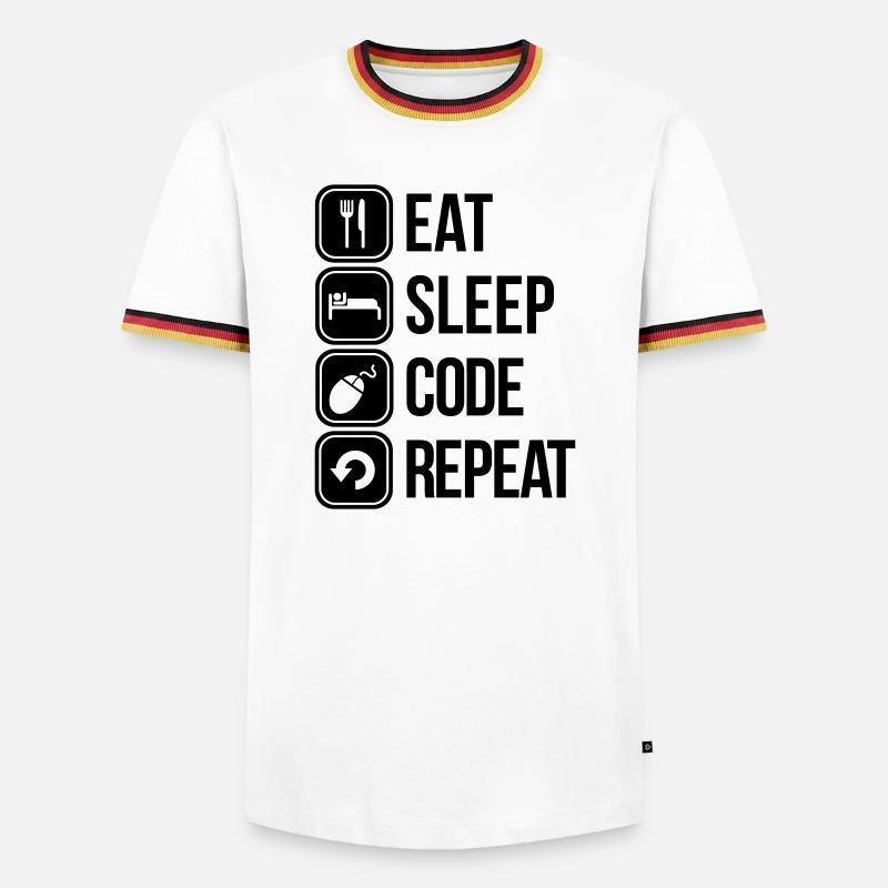 eat sleep code - T-shirt contrasté Homme - blanc/tricolore