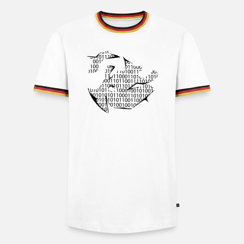 code binaire - T-shirt contrasté Homme - blanc/tricolore