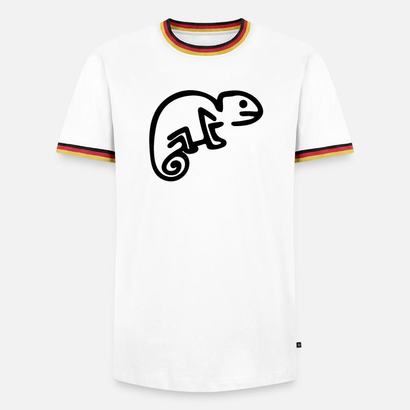 Chamäleon - Männer Kontrast-T-Shirt - Weiß/Dreifarbig
