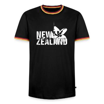 New Zealand - Men's Ringer Shirt - black/tricolour - Front - AI Model Male 178 light (178cm) & AI Model Male 185 light (185cm)